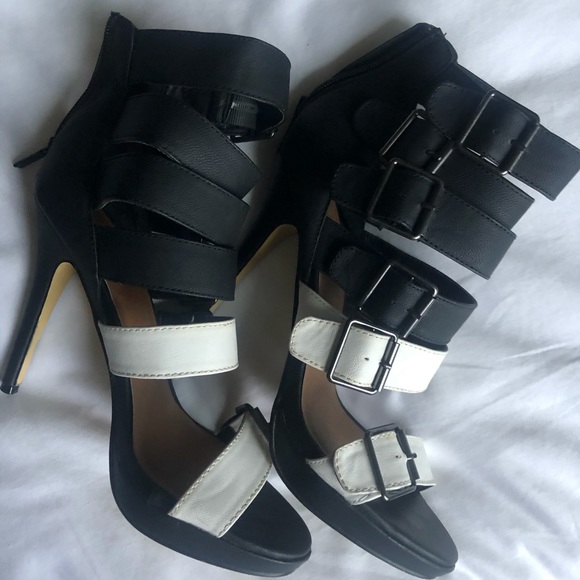 Michael Antonio Shoes - Michael Antonio Black and White Platform Shoes